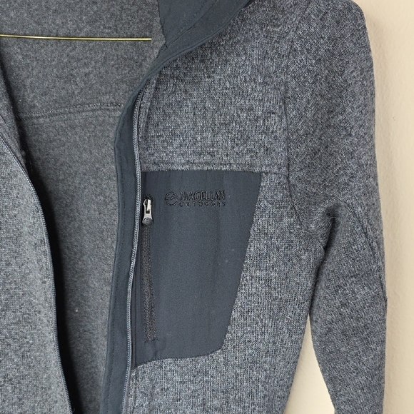 Magellan Outdoors Gray Zip Up Jacket with Athletic Style - Picture 3 of 4